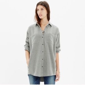 Madewell Flannel Sunday Shirt (Cute Grey Top) XS